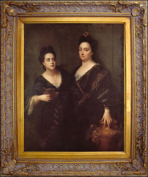 framed  Jean-Baptiste Santerre Two Actresses, Ta145